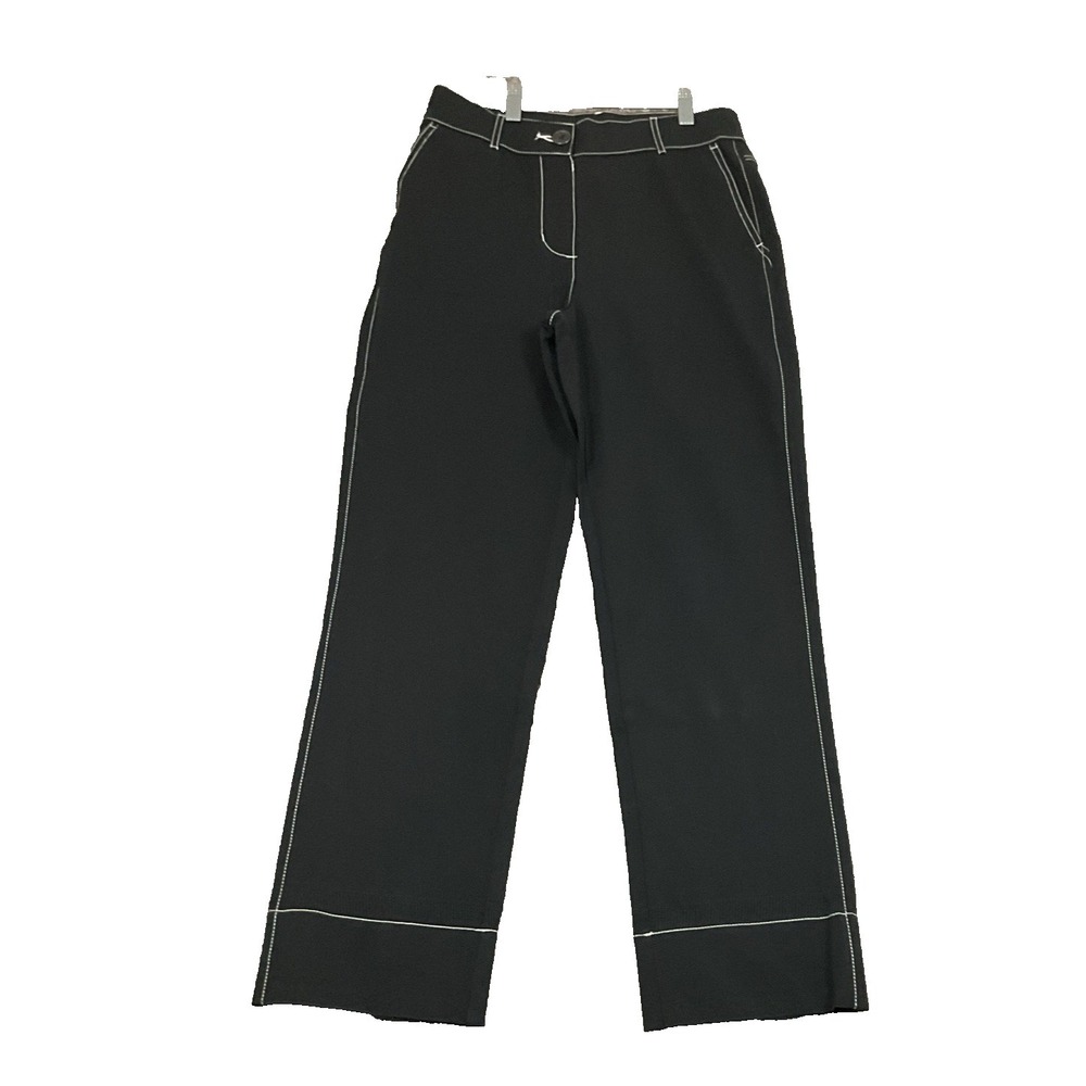 Isaac Mizrahi Live! Regular Icon Crepe Baby Bootcut Pants Pitch Black M New